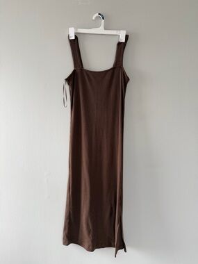 Old Navy Chocolate Brown Midi Slip Dress